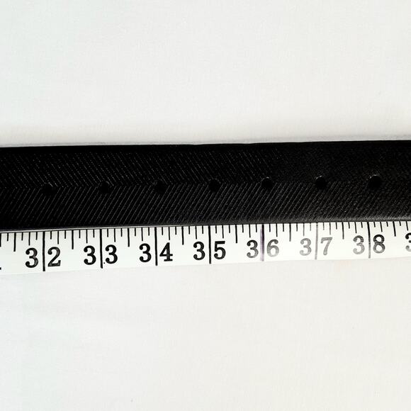 Denizen From Levis Black Chevron Ribbed Belt Medium 32-36 Waist Faux Leather - Picture 12 of 13